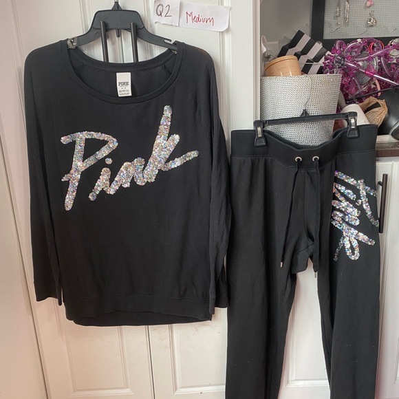 PINK Victoria's Secret Tops - Victoria secret pink silver bling set size medium